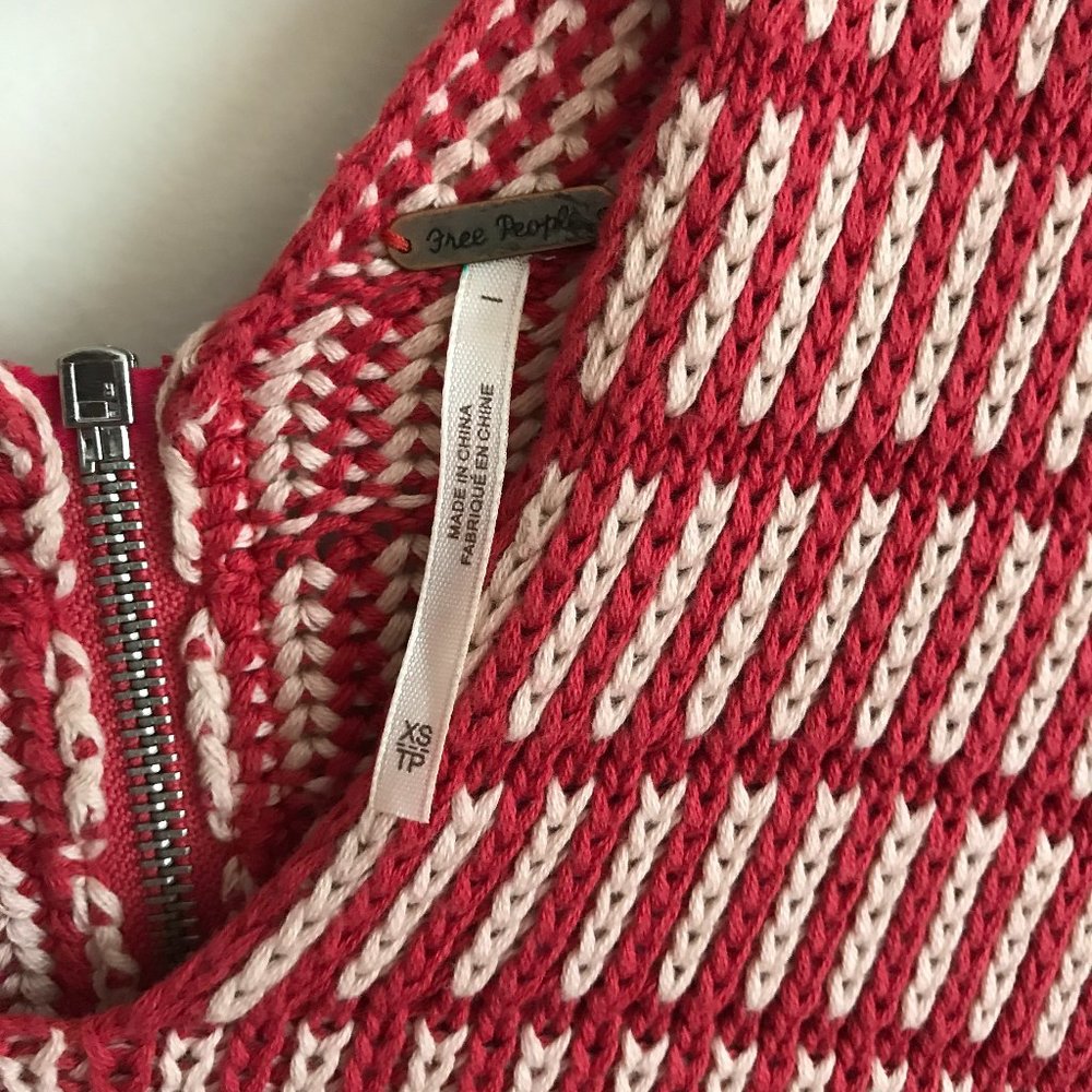 Free People Zipper Back Dolman Knit Sweater Red XS - Picture 6 of 7